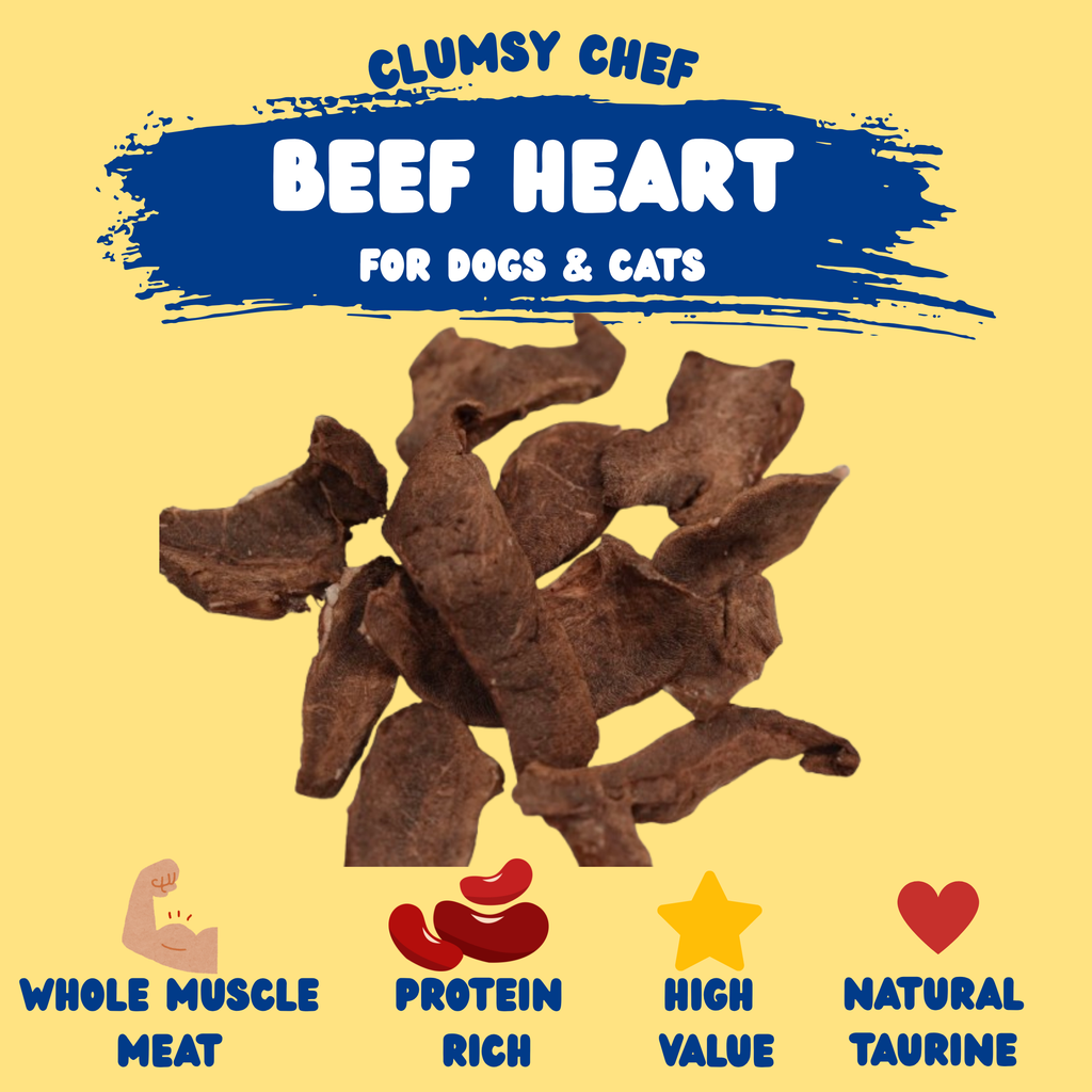 Freeze-Dried Beef Heart for Dogs & Cats — Whole cut muscle meat treats