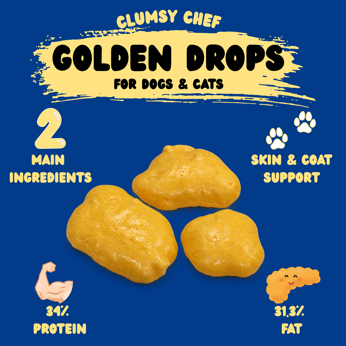 Golden Drop – Soft-Baked Treats for picky eaters, for Dogs & Cats