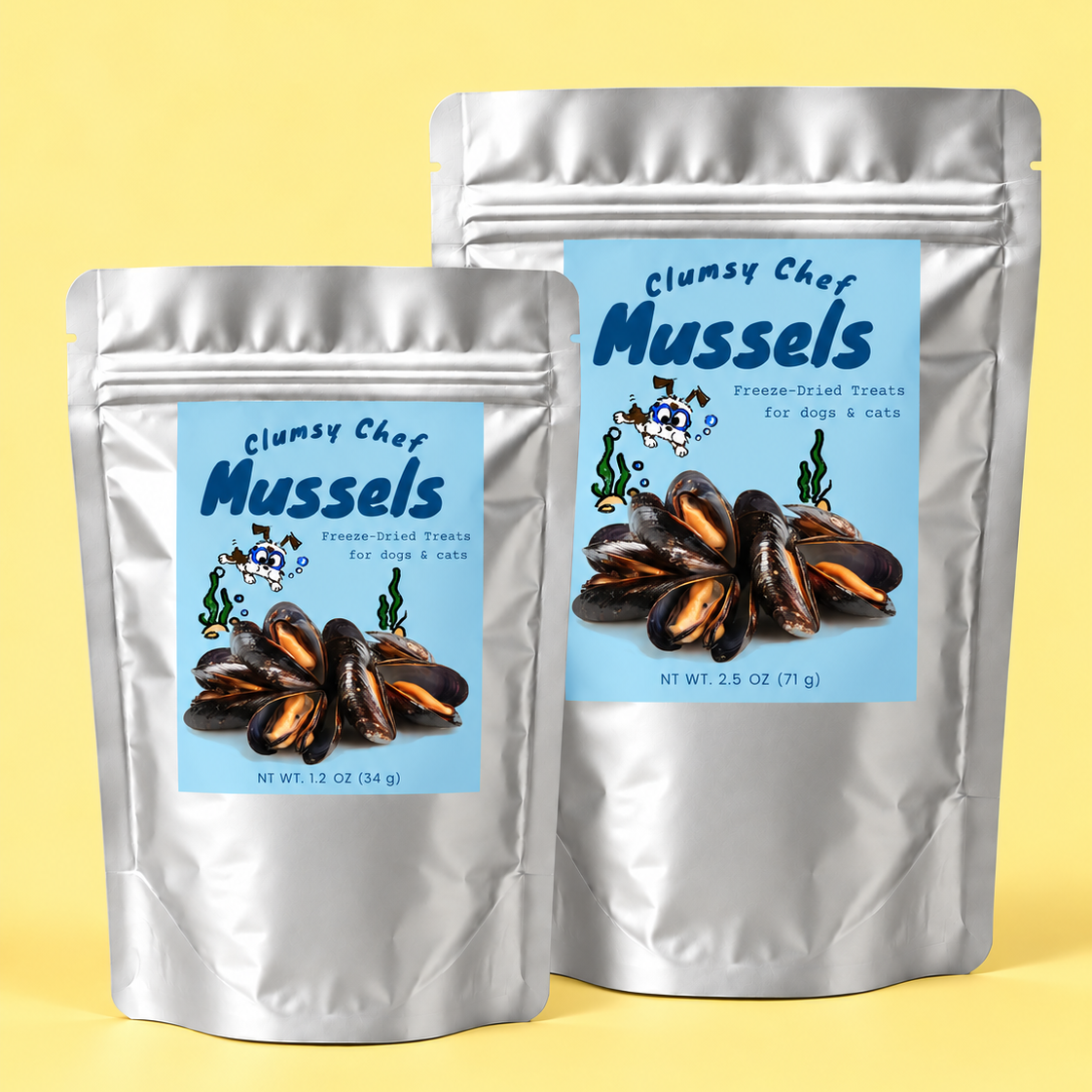 Freeze-Dried Mussels for Dogs & Cats | Joint Support | Clumsy Chef