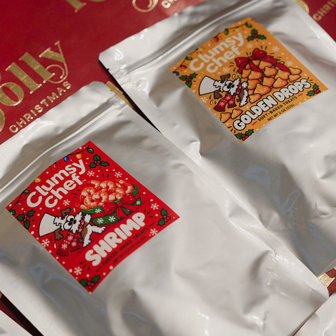 Christmas Dog Treat Gift Box – 5-Pack Holiday Treat Bundle for Dogs & Cats | Clumsy Chef