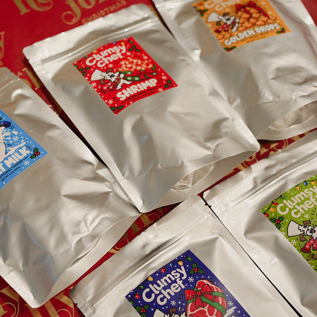 Christmas Dog Treat Gift Box – 5-Pack Holiday Treat Bundle for Dogs & Cats | Clumsy Chef